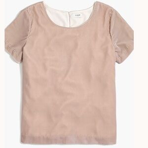 J Crew Factory Velvet Tee Warm Pebble